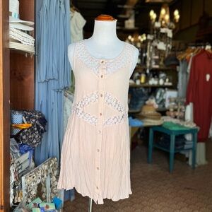 Kitsch Cream and White Sleeveless Dress